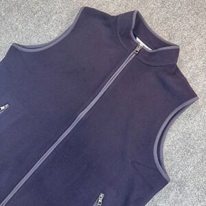 Peter Millar Men's L Blue Crown Flex Fleece Vest Full Zip Stretch 100% Wool $495